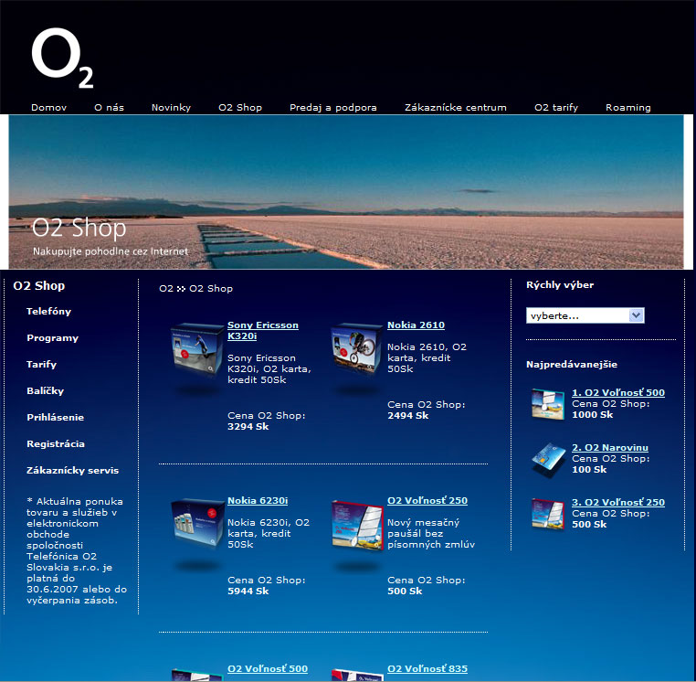 Nový e-shop pro O2 Telefónica Slovakia