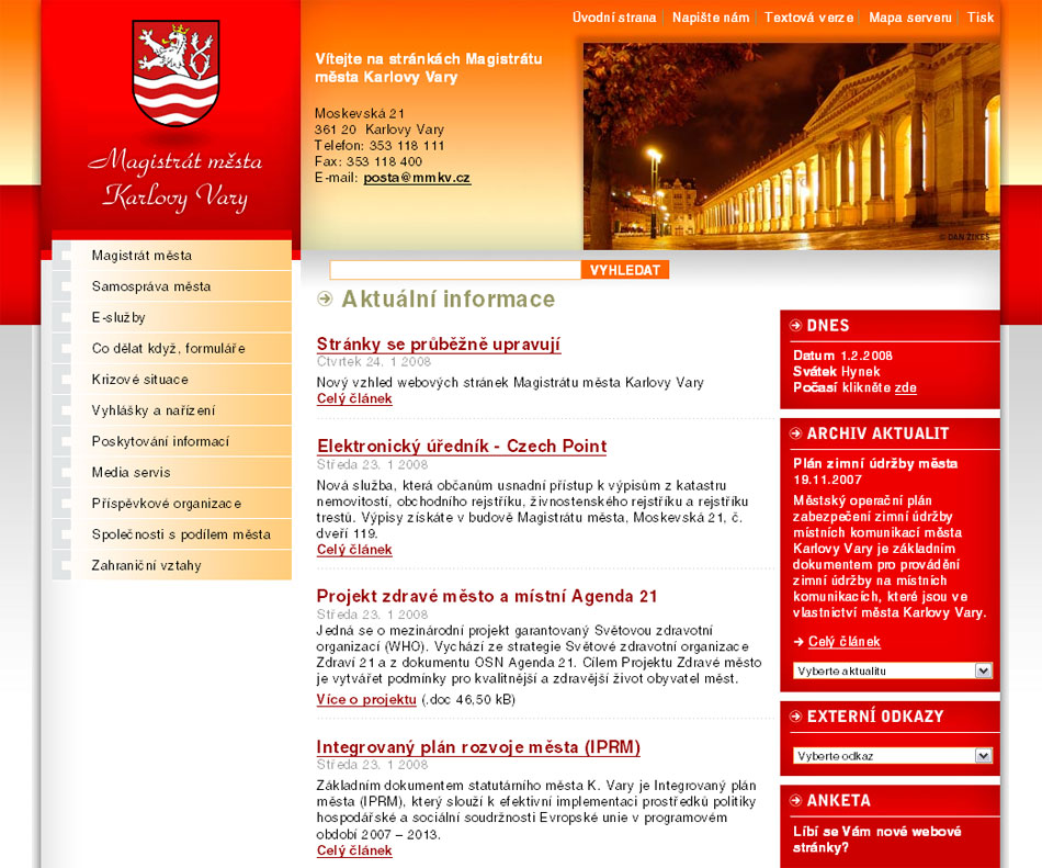 Nový web Magistrátu města Karlovy Vary