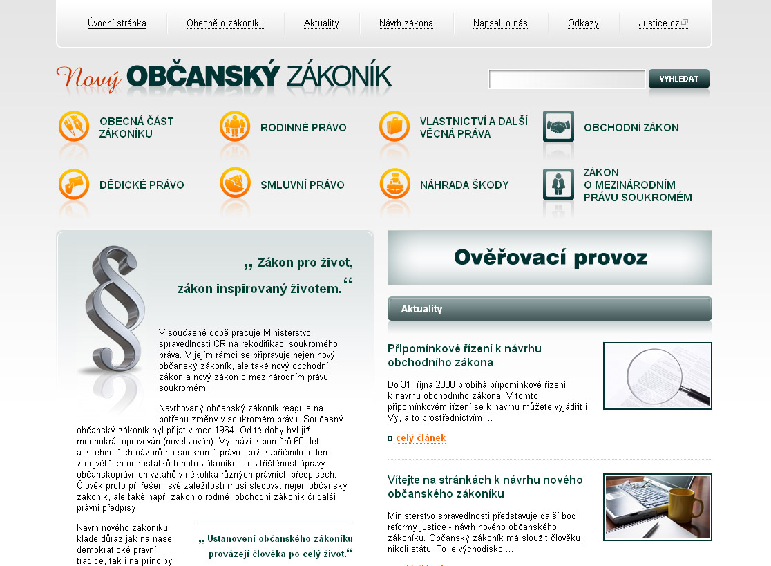 Vytvořili jsme web pro návrh nového občanského zákoníku