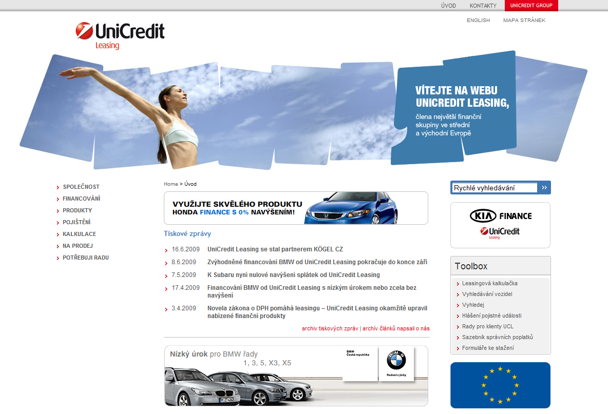 Další ze série redesignů, tentokrát pro UniCredit Leasing