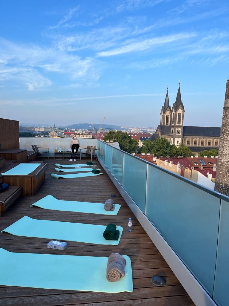 Morning yoga on the terrace